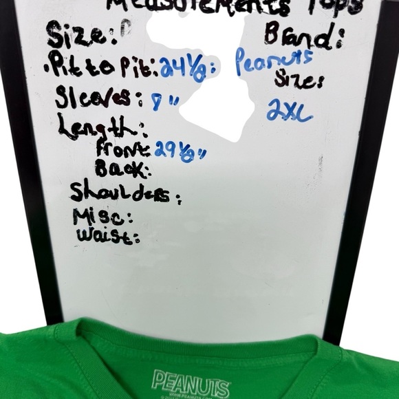 Peanuts Charlie Brown Christmas Short Sleeve T-Shirt Plus Size XXL Green Cotton - Picture 3 of 8